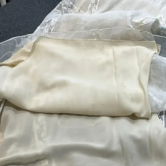 Christian Dior Boutique Paris Vintage Silk Slip Maxi Dress-Lace Panels-FR 36 - Picture 10 of 11